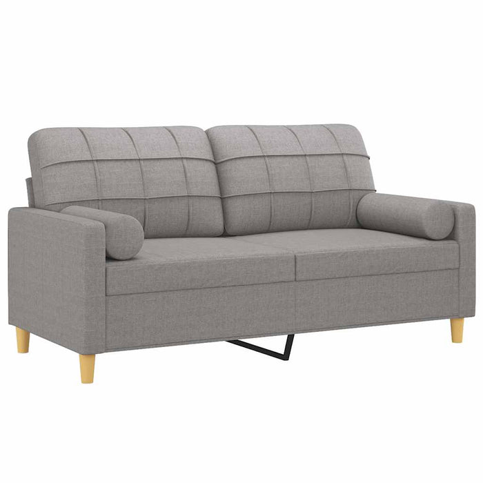 Canapea cu 2 locuri cu perne&pernuțe gri deschis 140 cm textil WALTI