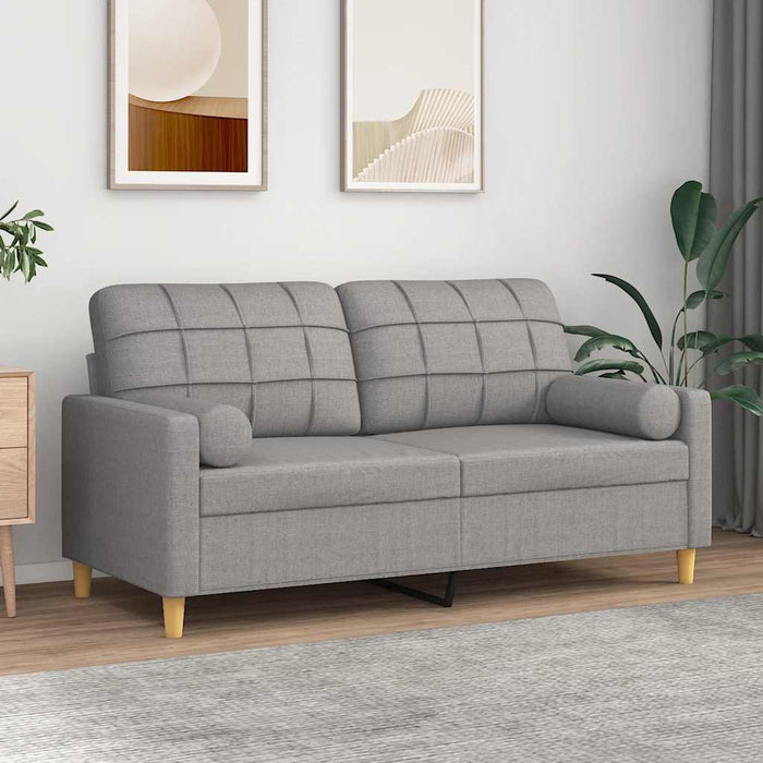 Canapea cu 2 locuri cu perne&pernuțe gri deschis 140 cm textil WALTI