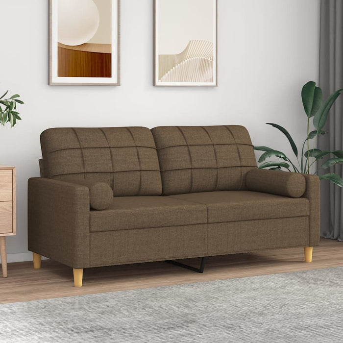 Canapea cu 2 locuri cu perne&pernuțe maro 140 cm textil WALTI