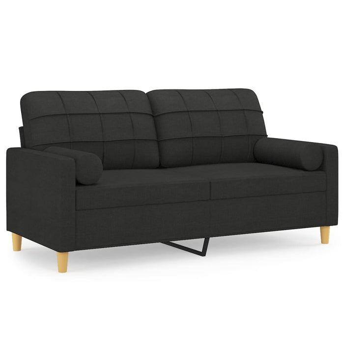 Canapea cu 2 locuri cu perne&pernuțe negru 140 cm textil WALTI