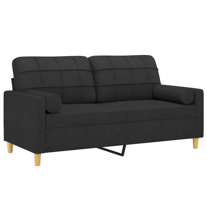 Canapea cu 2 locuri cu perne&pernuțe negru 140 cm textil WALTI
