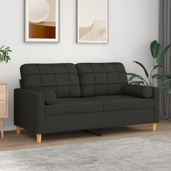 Canapea cu 2 locuri cu perne&pernuțe negru 140 cm textil WALTI
