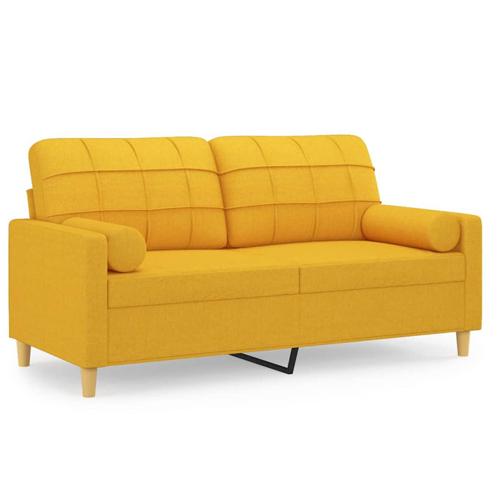 Canapea 2 locuri cu perne&pernuțe galben deschis 140 cm textil WALTI