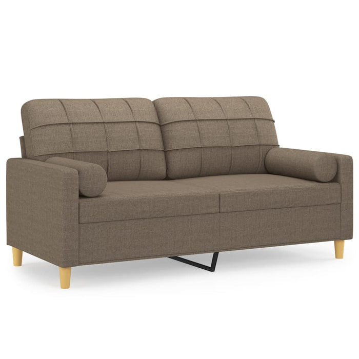 Canapea cu 2 locuri cu perne&pernuțe gri taupe 140 cm textil WALTI