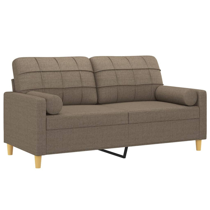Canapea cu 2 locuri cu perne&pernuțe gri taupe 140 cm textil WALTI