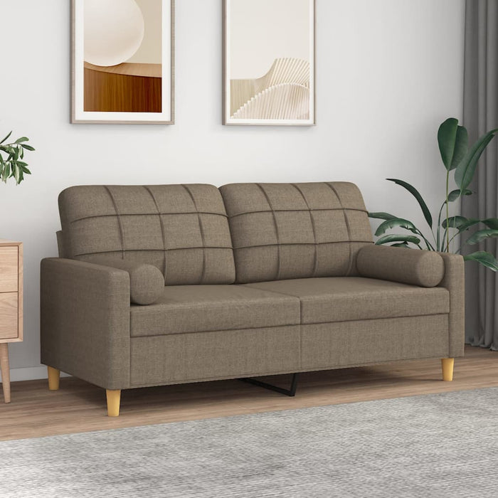 Canapea cu 2 locuri cu perne&pernuțe gri taupe 140 cm textil WALTI