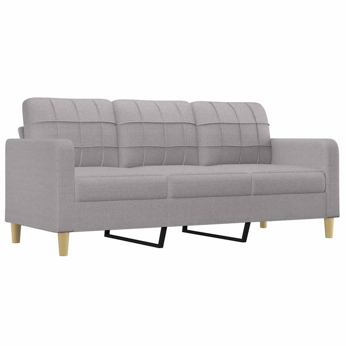 Canapea cu 3 locuri cu perne&pernuțe gri deschis 180 cm textil WALTI