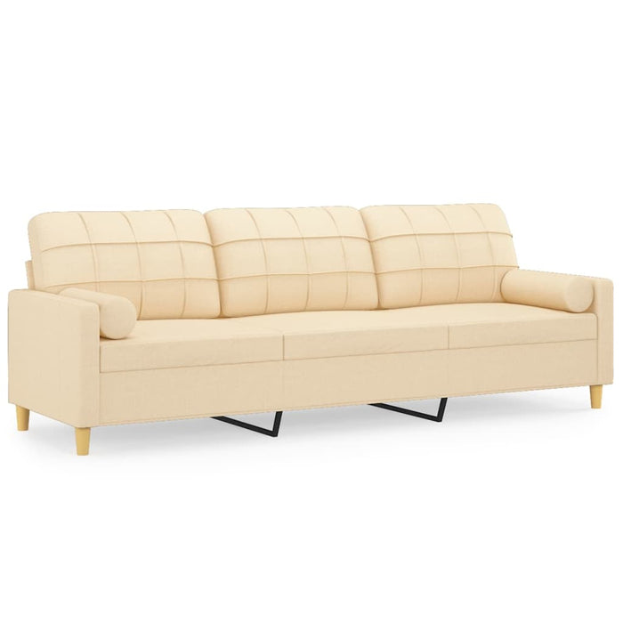 Canapea cu 3 locuri cu perne&pernuțe crem 210 cm textil WALTI