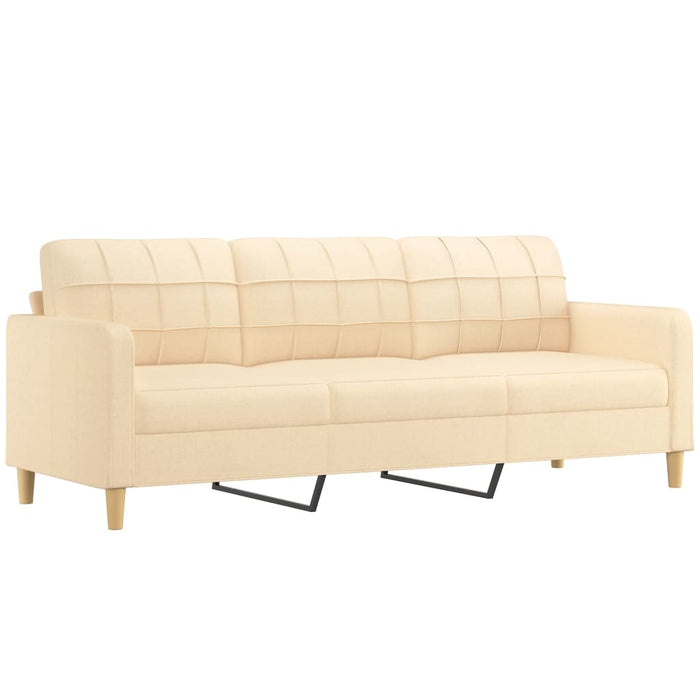 Canapea cu 3 locuri cu perne&pernuțe crem 210 cm textil WALTI