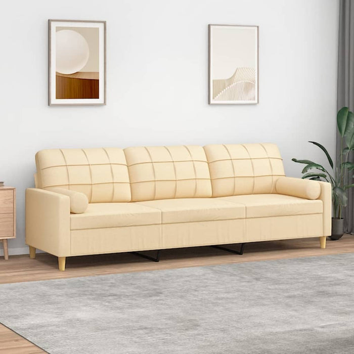 Canapea cu 3 locuri cu perne&pernuțe crem 210 cm textil WALTI
