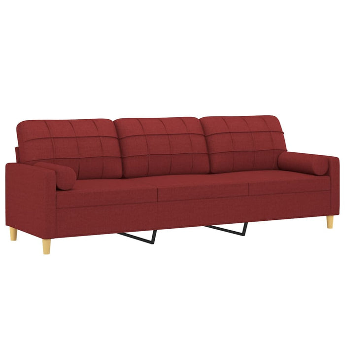 Canapea cu 3 locuri cu perne&pernuțe roșu vin 210 cm textil WALTI