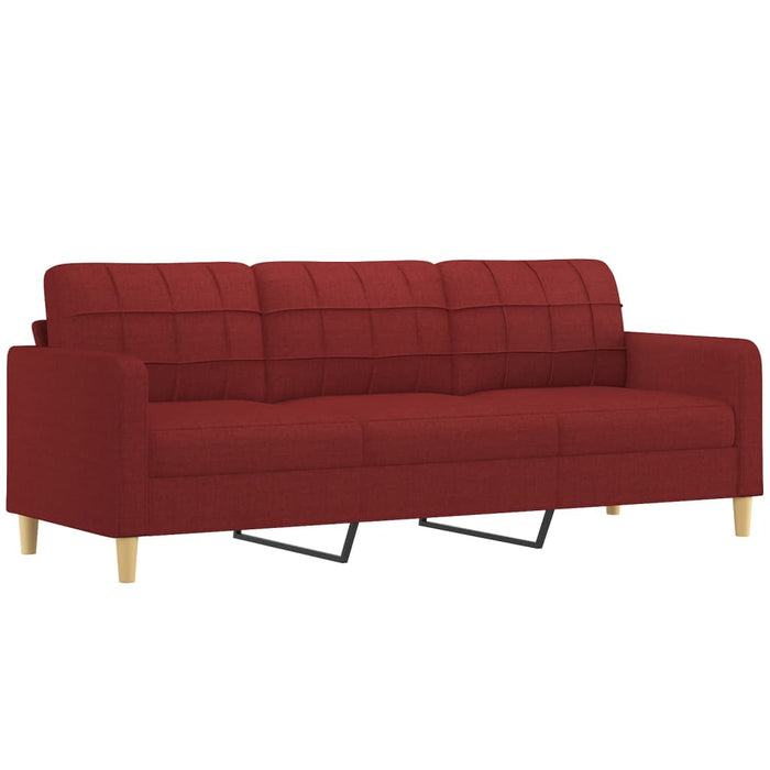 Canapea cu 3 locuri cu perne&pernuțe roșu vin 210 cm textil WALTI