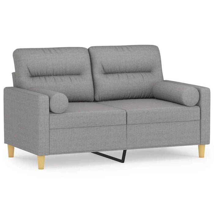 Canapea cu 2 locuri, perne&pernuțe, gri deschis, 120 cm, textil WALTI