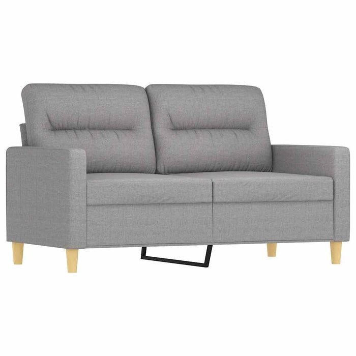 Canapea cu 2 locuri, perne&pernuțe, gri deschis, 120 cm, textil WALTI