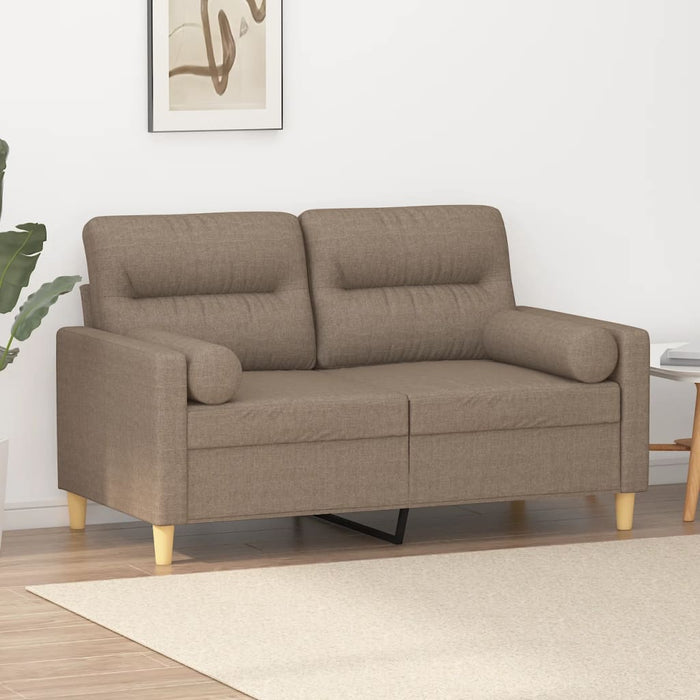 Canapea cu 2 locuri cu perne&pernuțe gri taupe 120 cm textil WALTI
