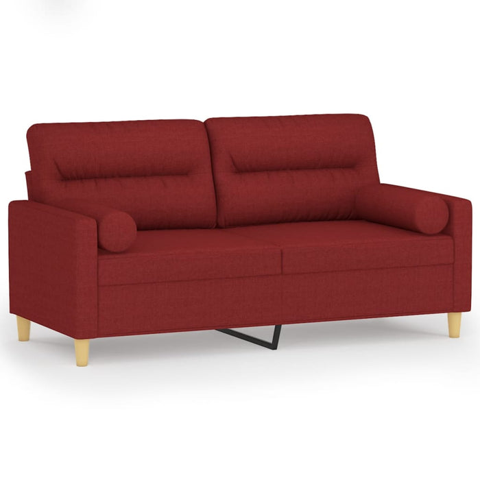 Canapea cu 2 locuri cu perne&pernuțe roșu vin 140 cm textil WALTI