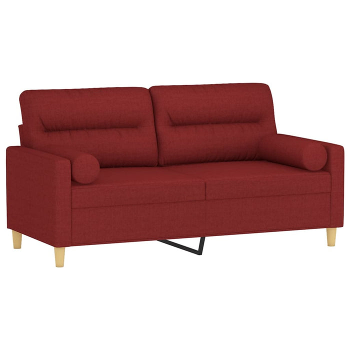 Canapea cu 2 locuri cu perne&pernuțe roșu vin 140 cm textil WALTI