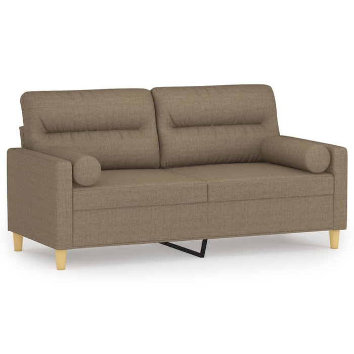 Canapea cu 2 locuri cu perne&pernuțe gri taupe 140 cm textil WALTI