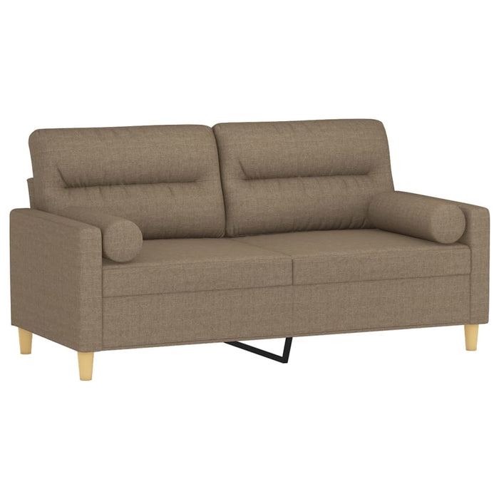 Canapea cu 2 locuri cu perne&pernuțe gri taupe 140 cm textil WALTI