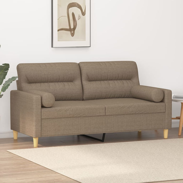 Canapea cu 2 locuri cu perne&pernuțe gri taupe 140 cm textil WALTI