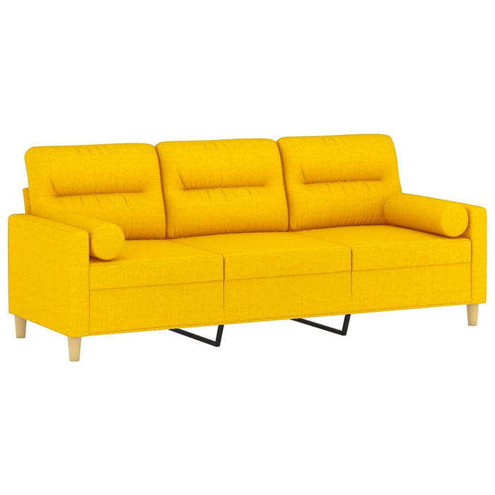 Canapea 3 locuri cu perne&pernuțe galben deschis 180 cm textil WALTI