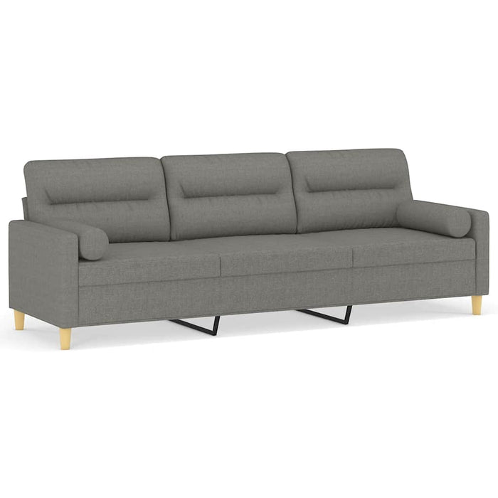 Canapea cu 3 locuri cu perne&pernuțe gri închis 210 cm textil WALTI