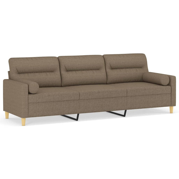 Canapea cu 3 locuri cu perne&pernuțe gri taupe 210 cm textil WALTI