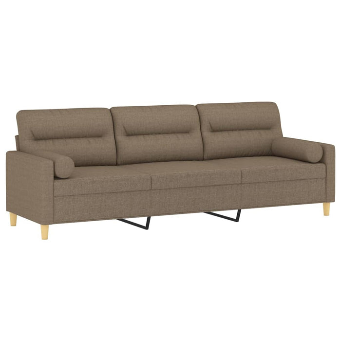 Canapea cu 3 locuri cu perne&pernuțe gri taupe 210 cm textil WALTI