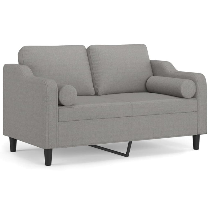 Canapea cu 2 locuri cu perne&pernuțe gri deschis 120 cm textil WALTI