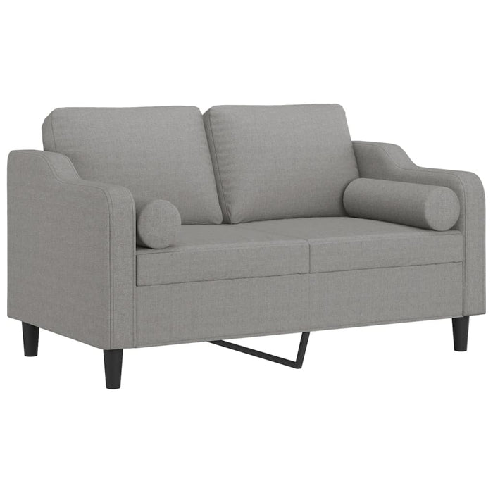 Canapea cu 2 locuri cu perne&pernuțe gri deschis 120 cm textil WALTI