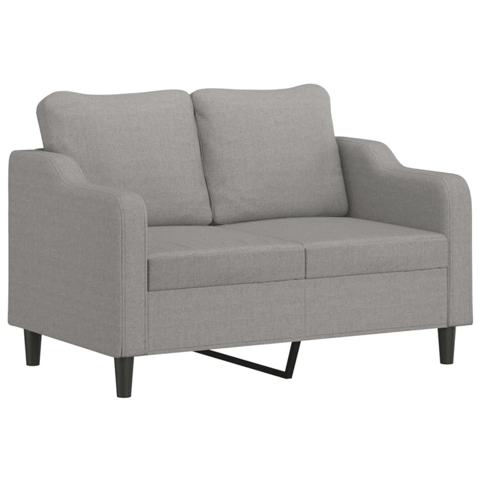 Canapea cu 2 locuri cu perne&pernuțe gri deschis 120 cm textil WALTI