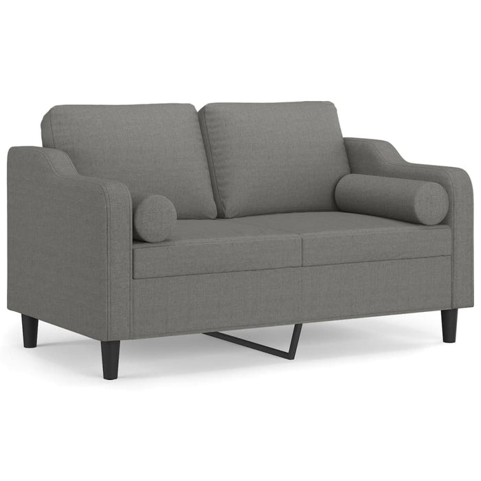Canapea cu 2 locuri cu perne&pernuțe gri închis 120 cm textil WALTI