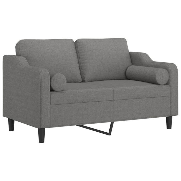 Canapea cu 2 locuri cu perne&pernuțe gri închis 120 cm textil WALTI