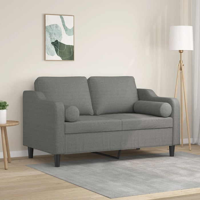 Canapea cu 2 locuri cu perne&pernuțe gri închis 120 cm textil WALTI