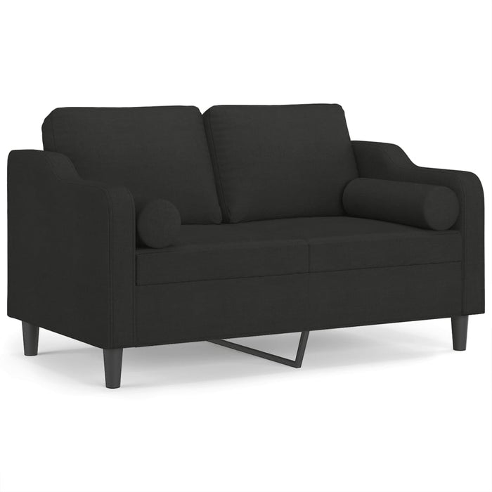 Canapea cu 2 locuri cu perne&pernuțe negru 120 cm textil WALTI