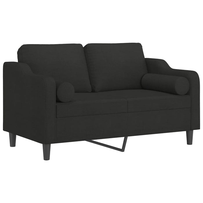 Canapea cu 2 locuri cu perne&pernuțe negru 120 cm textil WALTI