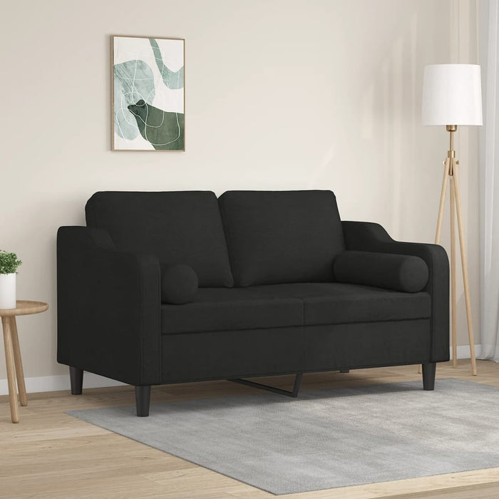 Canapea cu 2 locuri cu perne&pernuțe negru 120 cm textil WALTI