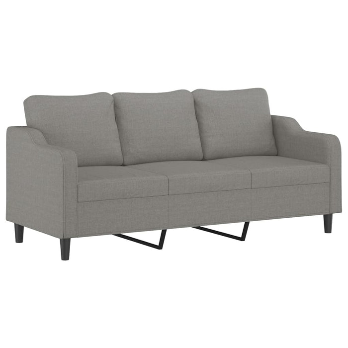 Canapea cu 3 locuri cu perne&pernuțe gri închis 180 cm textil WALTI