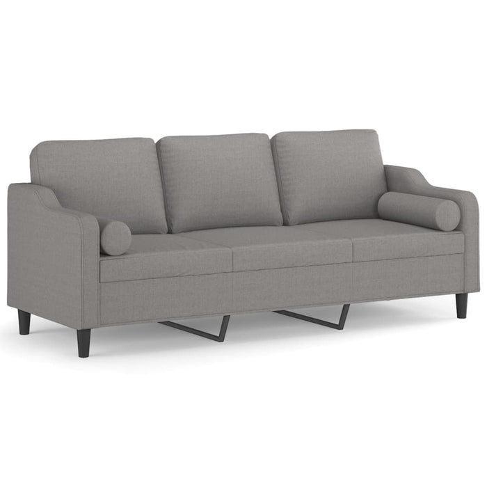 Canapea cu 3 locuri cu perne&pernuțe gri deschis 210 cm textil WALTI