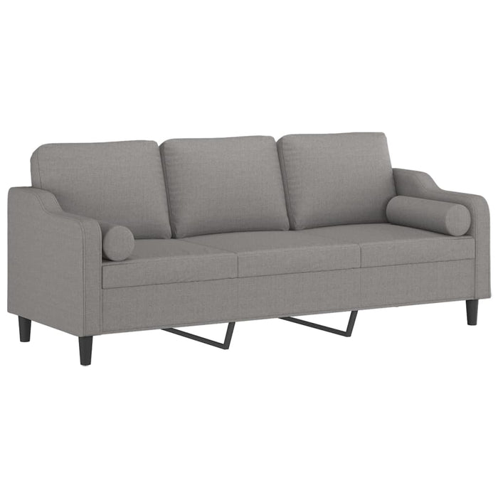 Canapea cu 3 locuri cu perne&pernuțe gri deschis 210 cm textil WALTI