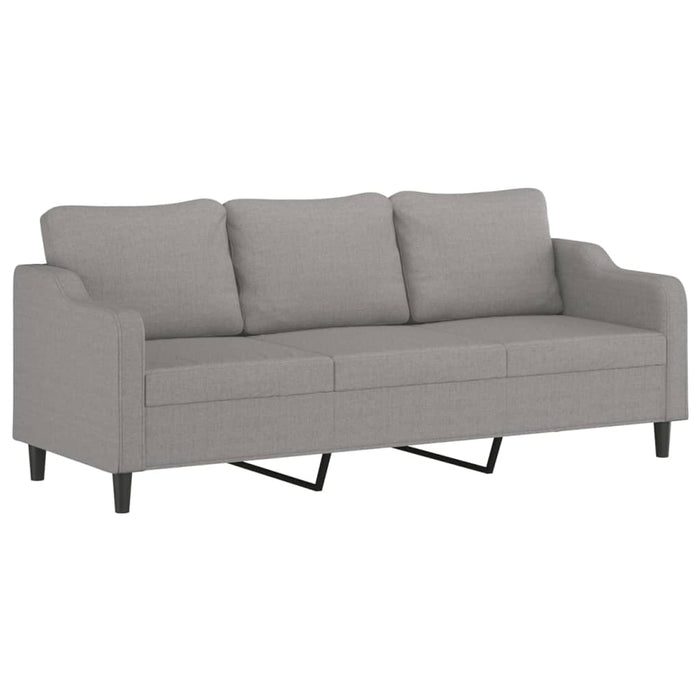 Canapea cu 3 locuri cu perne&pernuțe gri deschis 210 cm textil WALTI
