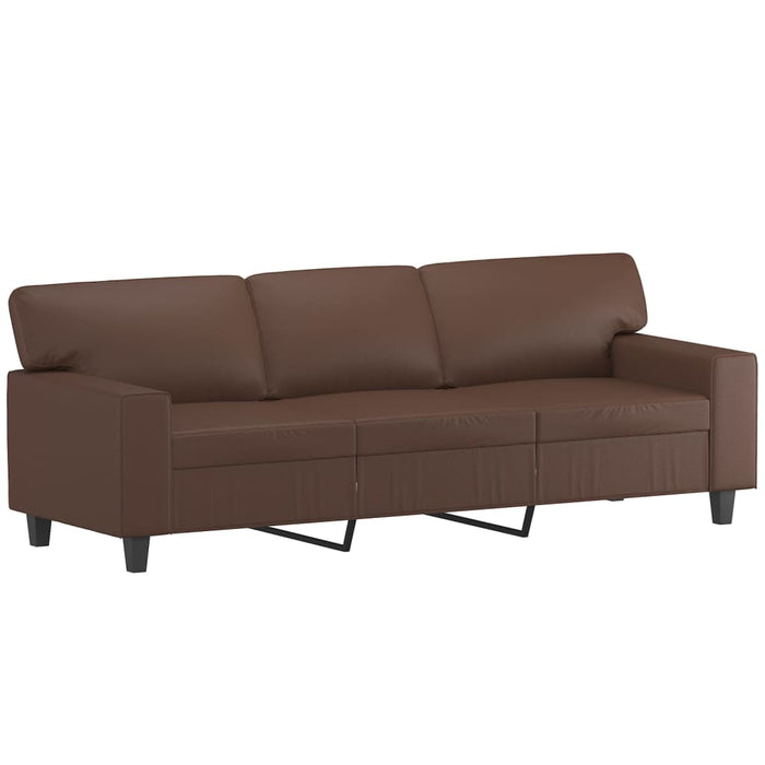 Canapea cu 3 locuri, perne&pernuțe maro 180 cm piele ecologică WALTI