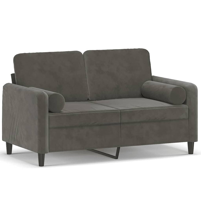 Canapea cu 2 locuri cu perne&pernuțe gri închis 120 cm textil WALTI