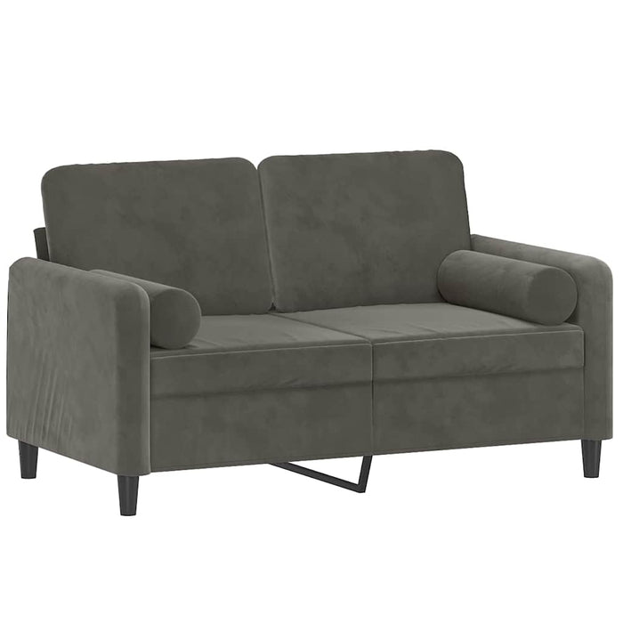 Canapea cu 2 locuri cu perne&pernuțe gri închis 120 cm textil WALTI