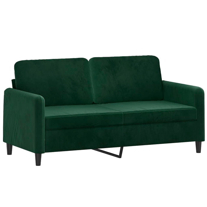 Canapea 2 locuri cu perne&pernuțe verde închis, 140 cm, catifea WALTI