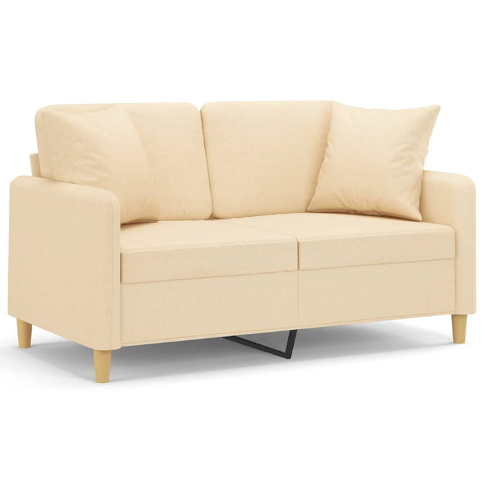 Canapea cu 2 locuri cu perne&pernuțe crem 120 cm textil WALTI