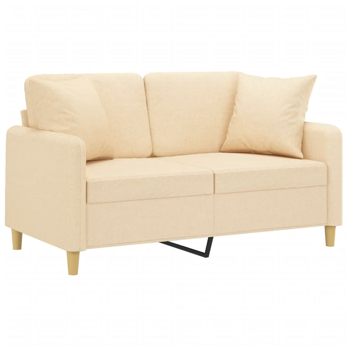 Canapea cu 2 locuri cu perne&pernuțe crem 120 cm textil WALTI
