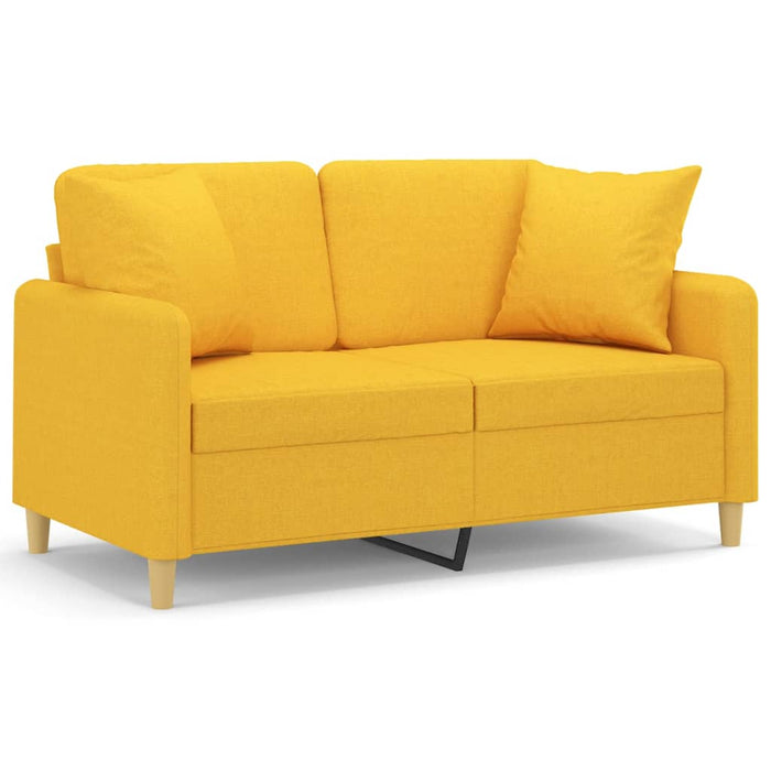 Canapea 2 locuri cu perne&pernuțe galben deschis 120 cm textil WALTI