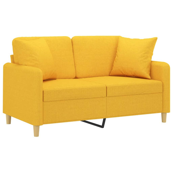 Canapea 2 locuri cu perne&pernuțe galben deschis 120 cm textil WALTI