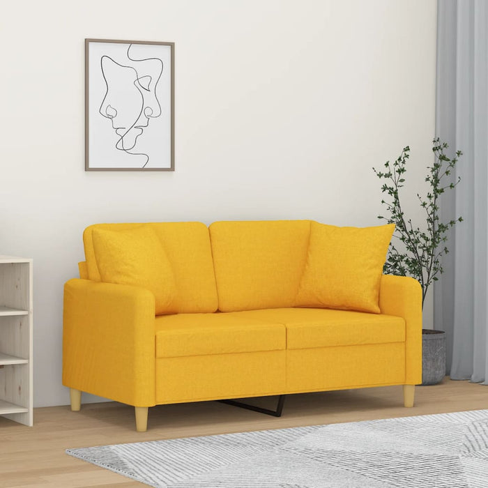 Canapea 2 locuri cu perne&pernuțe galben deschis 120 cm textil WALTI